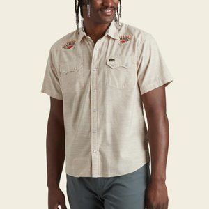 Howler Brothers Crosscut Deluxe Shortsleeve Rising Suns Chardonnay Slub Size L
